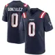 Game Navy Blue Men's Christian Gonzalez New England Patriots Team Color Jersey