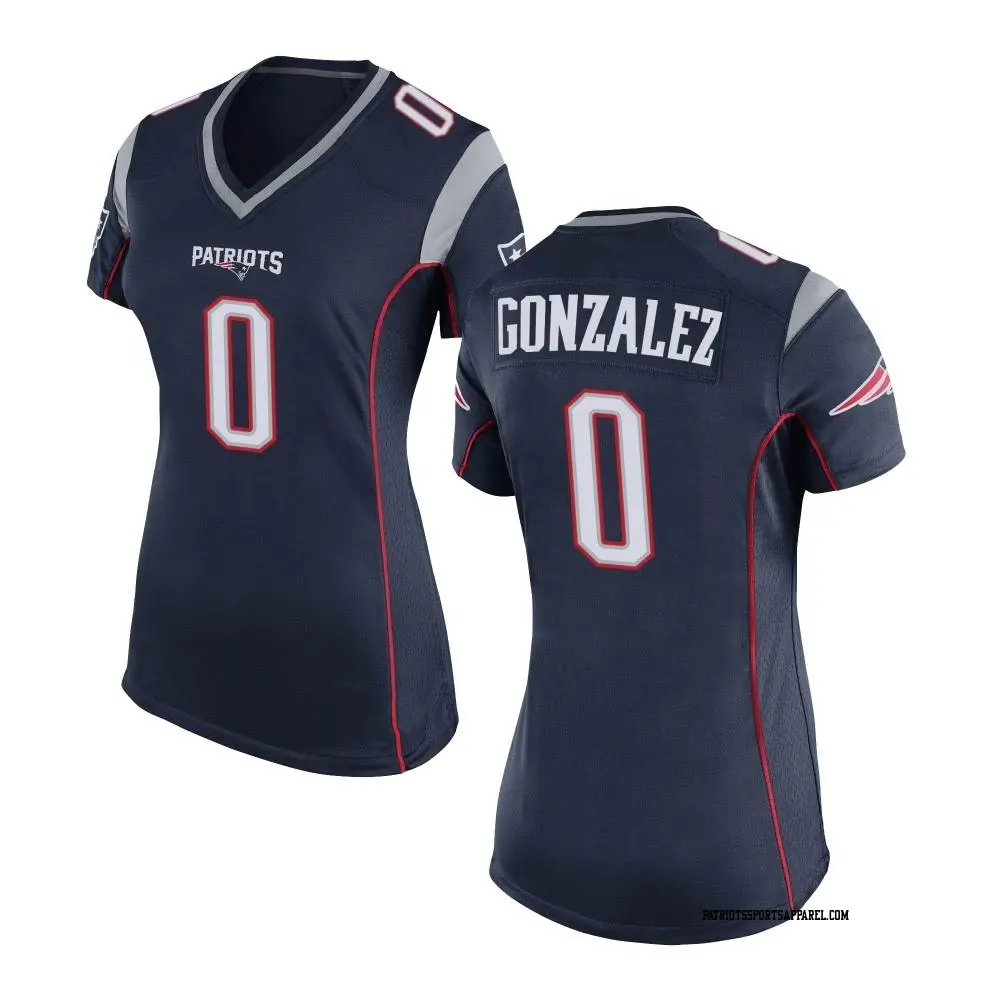Game Navy Blue Women's Christian Gonzalez New England Patriots Team Color Jersey