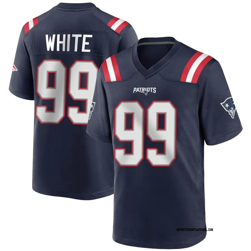 Game Navy Blue Youth Keion White New England Patriots Team Color Jersey