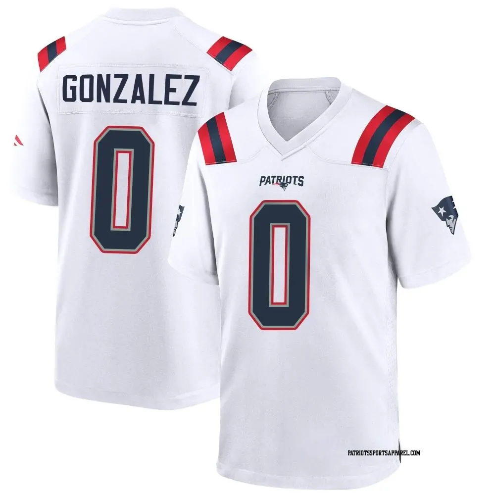Game White Men's Christian Gonzalez New England Patriots Jersey