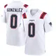Game White Youth Christian Gonzalez New England Patriots Jersey