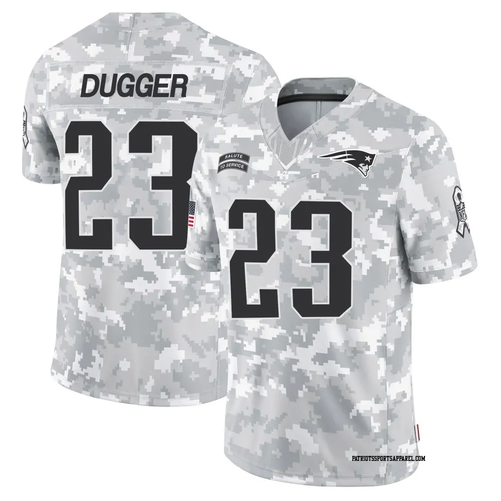 Limited Arctic Camo Men's Kyle Dugger New England Patriots 2024 Salute to Service Jersey