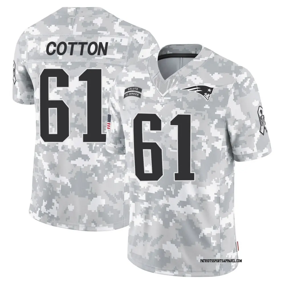Limited Arctic Camo Men's Lester Cotton New England Patriots 2024 Salute to Service Jersey