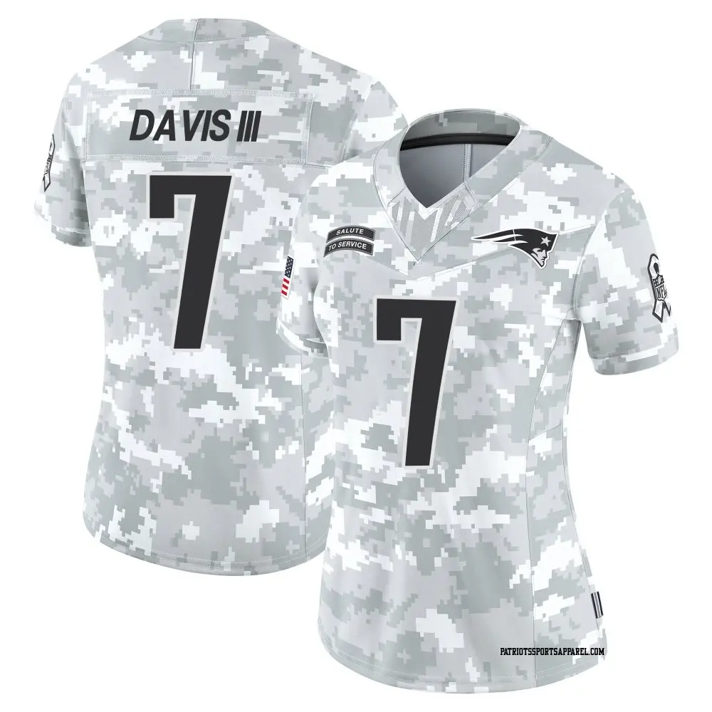 Limited Arctic Camo Women's Carlton Davis III New England Patriots 2024 Salute to Service Jersey