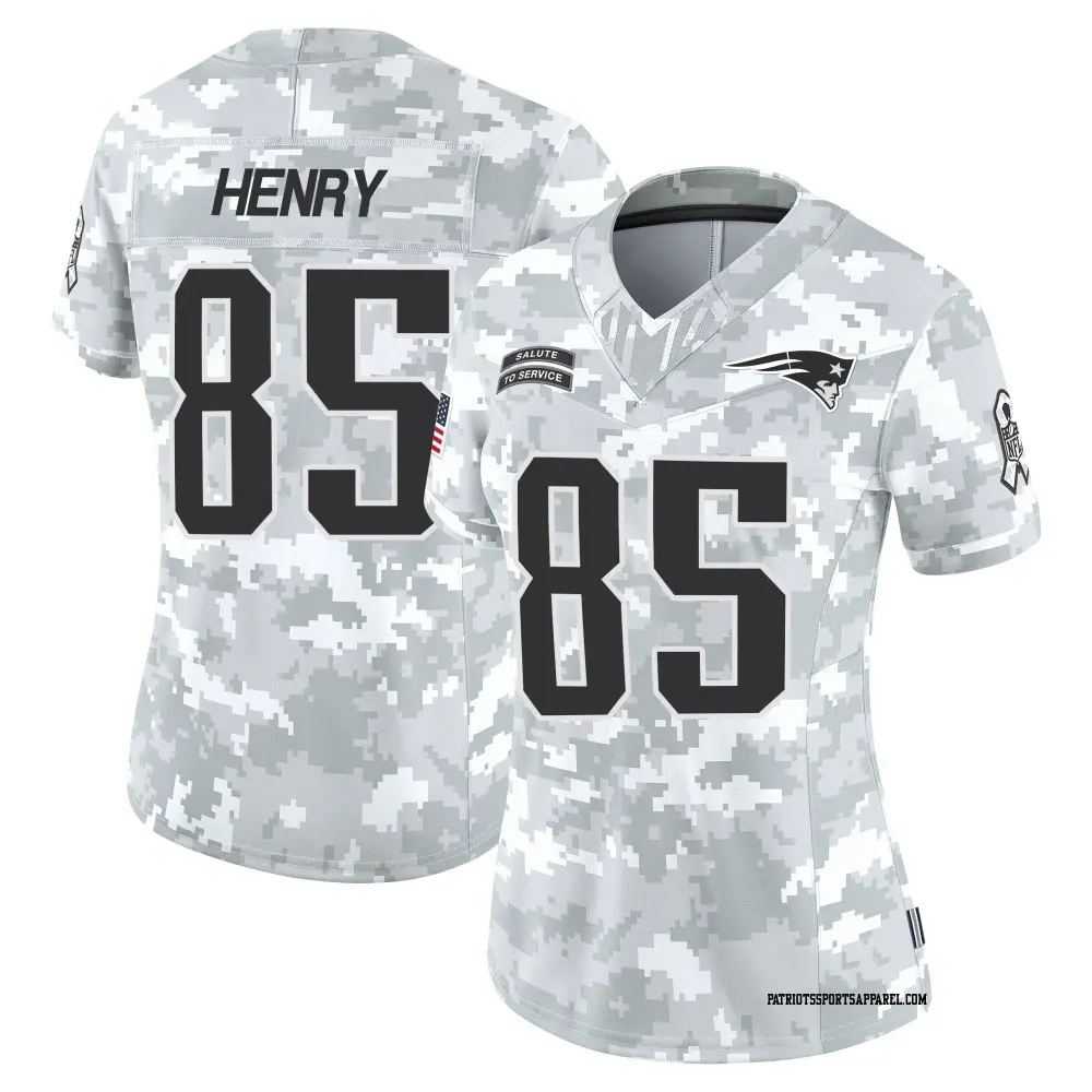 Limited Arctic Camo Women's Hunter Henry New England Patriots 2024 Salute to Service Jersey