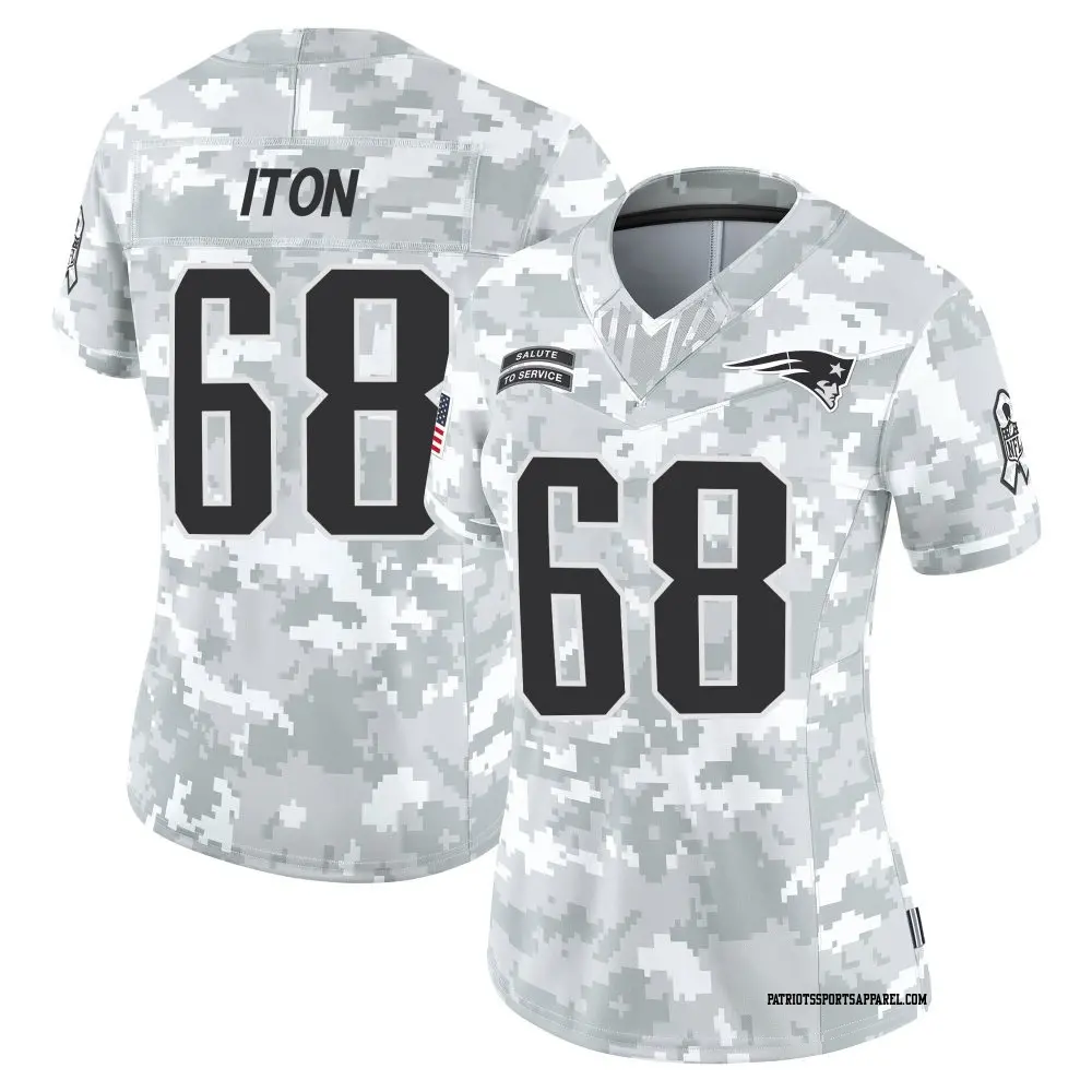 Limited Arctic Camo Women's Isaiah Iton New England Patriots 2024 Salute to Service Jersey