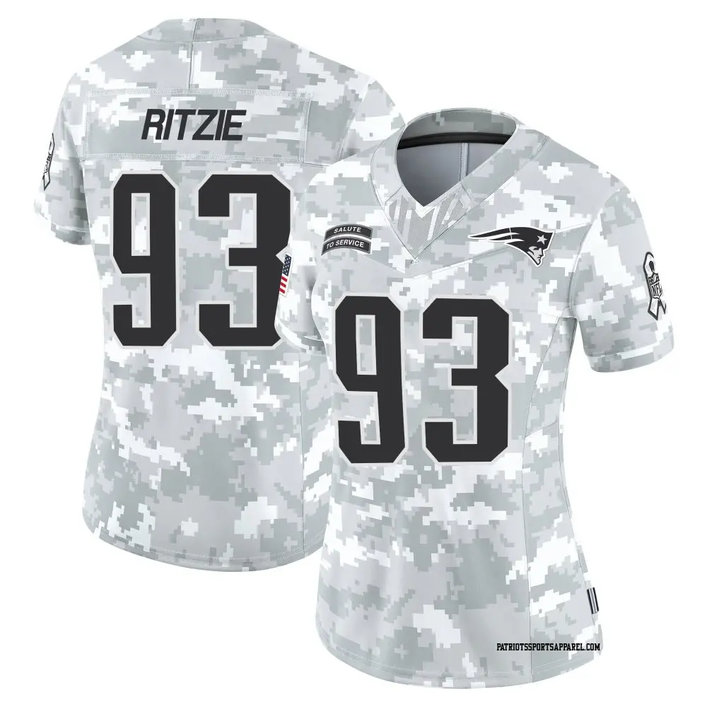 Limited Arctic Camo Women's Jahvaree Ritzie New England Patriots 2024 Salute to Service Jersey