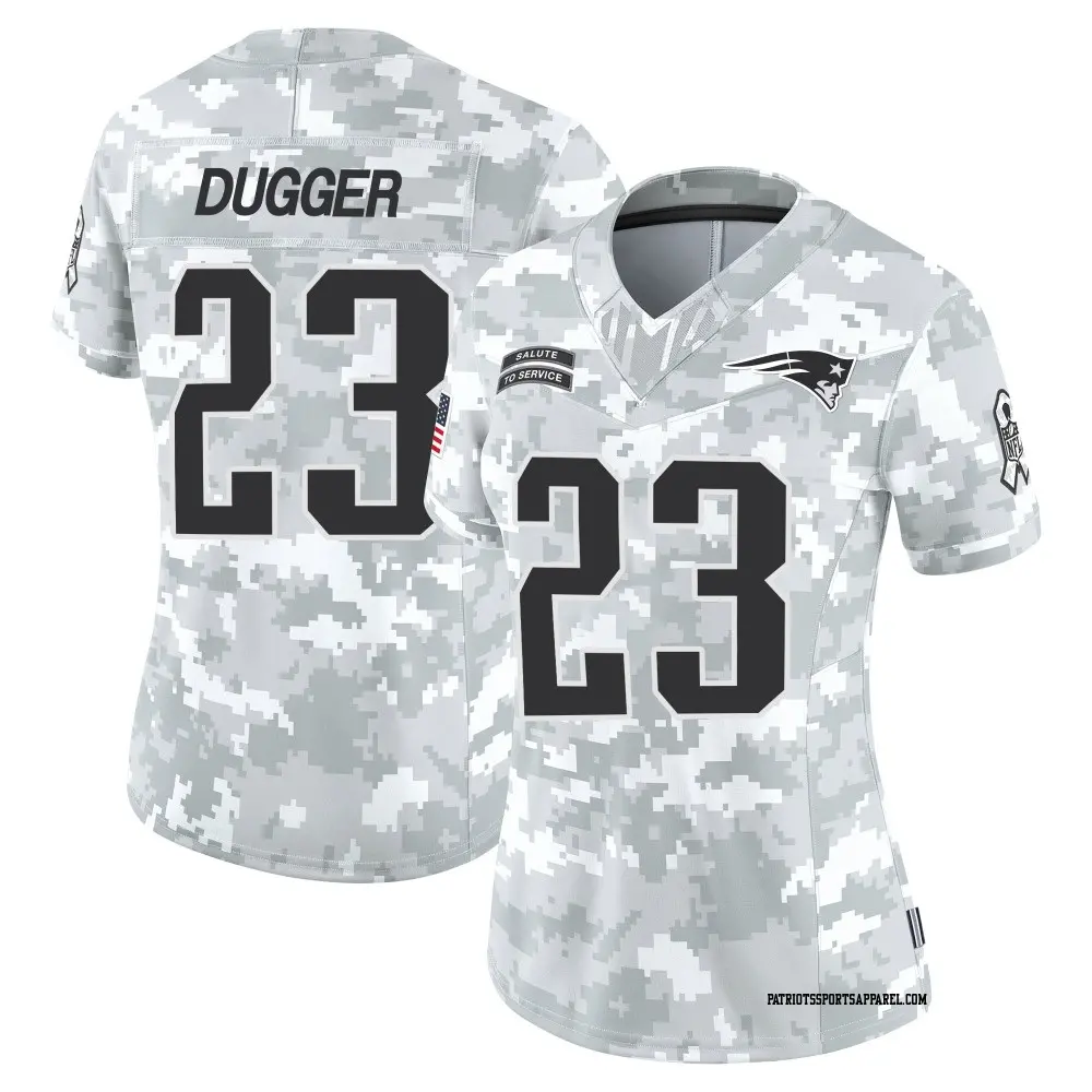 Limited Arctic Camo Women's Kyle Dugger New England Patriots 2024 Salute to Service Jersey