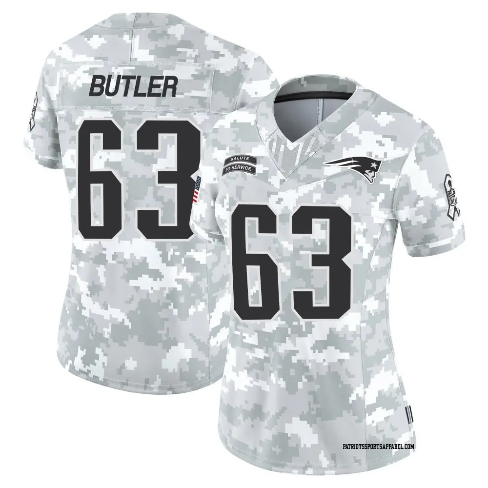 Limited Arctic Camo Women's Mehki Butler New England Patriots 2024 Salute to Service Jersey
