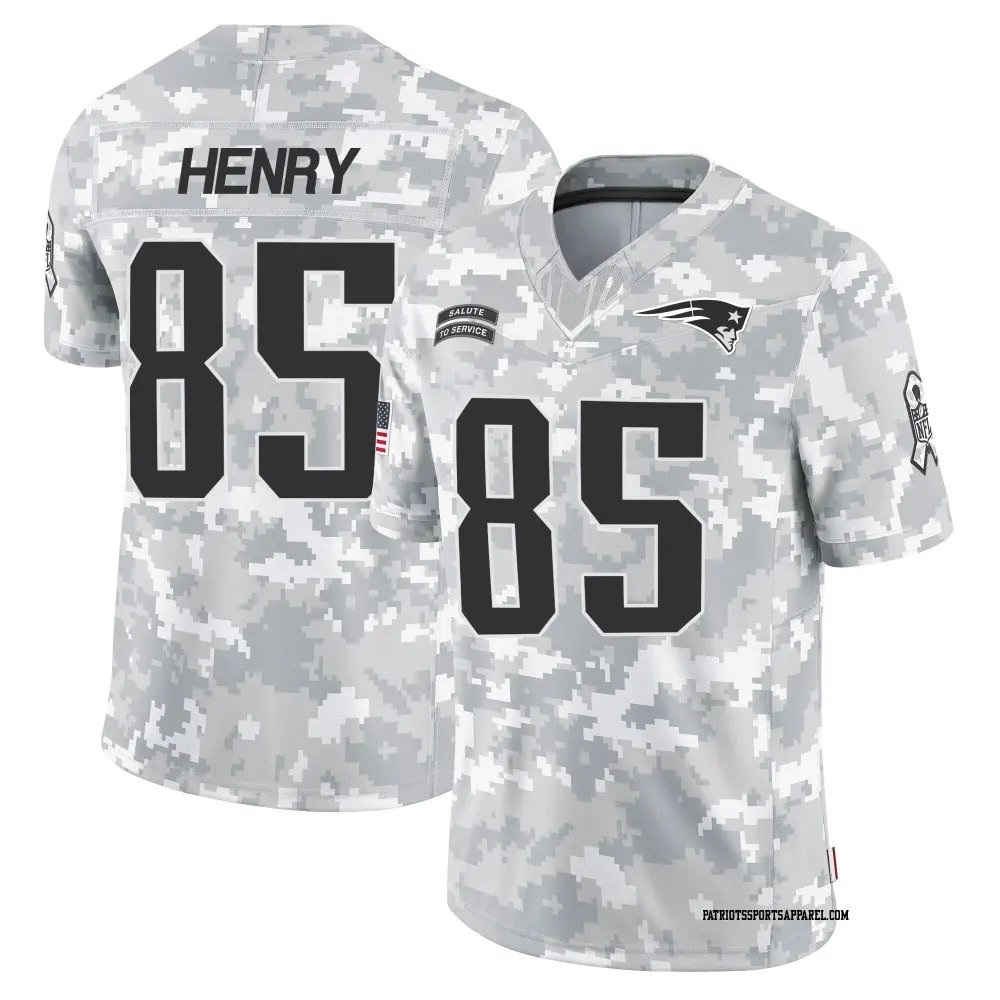 Limited Arctic Camo Youth Hunter Henry New England Patriots 2024 Salute to Service Jersey