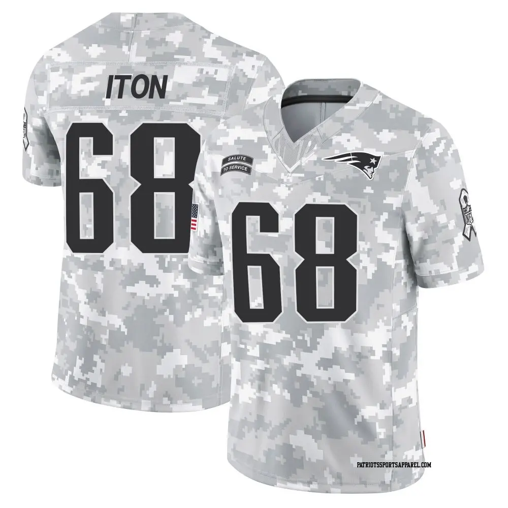 Limited Arctic Camo Youth Isaiah Iton New England Patriots 2024 Salute to Service Jersey