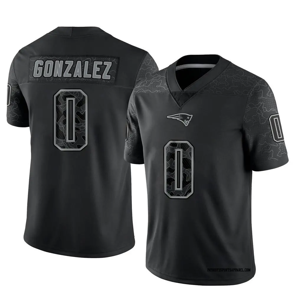 Limited Black Men's Christian Gonzalez New England Patriots Reflective Jersey