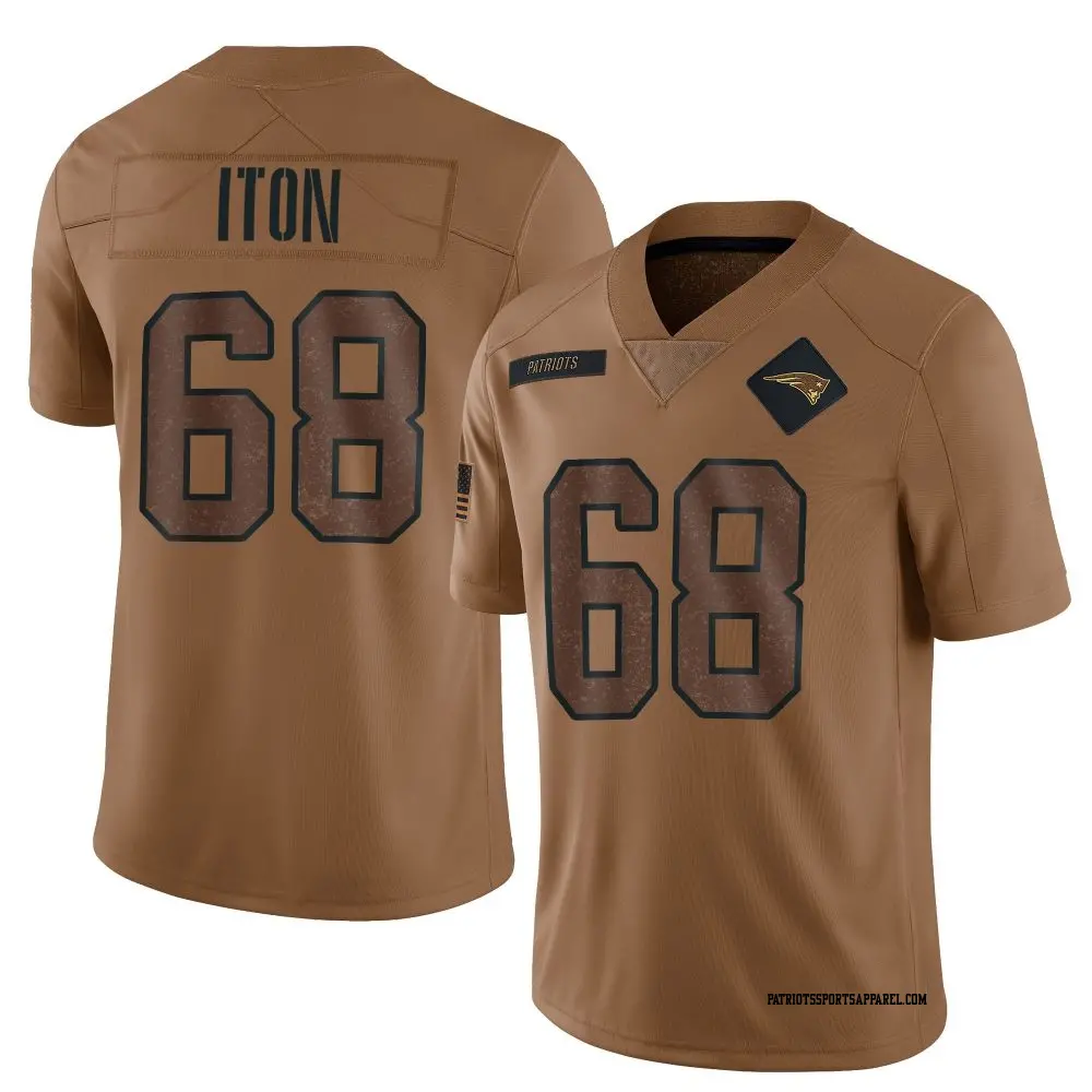 Limited Brown Men's Isaiah Iton New England Patriots 2023 Salute To Service Jersey