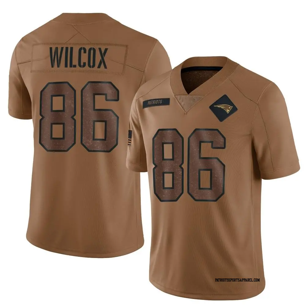 Limited Brown Men's Mitchell Wilcox New England Patriots 2023 Salute To Service Jersey