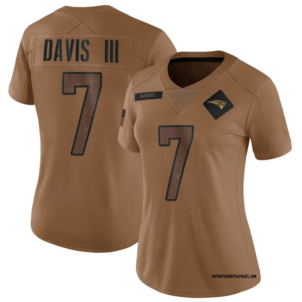 Limited Brown Women's Carlton Davis III New England Patriots 2023 Salute To Service Jersey