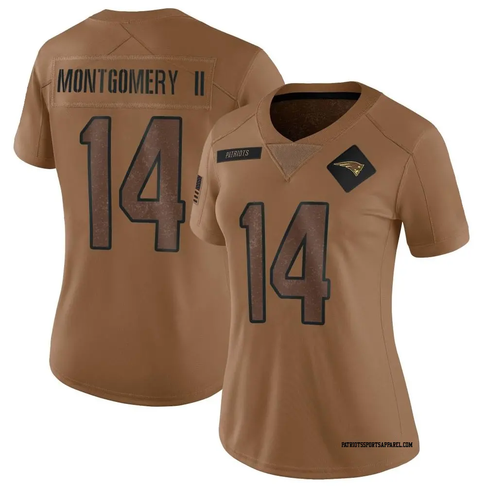 Limited Brown Women's Ty Montgomery II New England Patriots 2023 Salute To Service Jersey