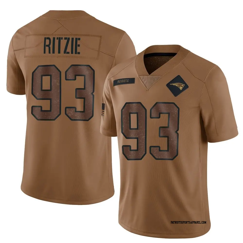 Limited Brown Youth Jahvaree Ritzie New England Patriots 2023 Salute To Service Jersey