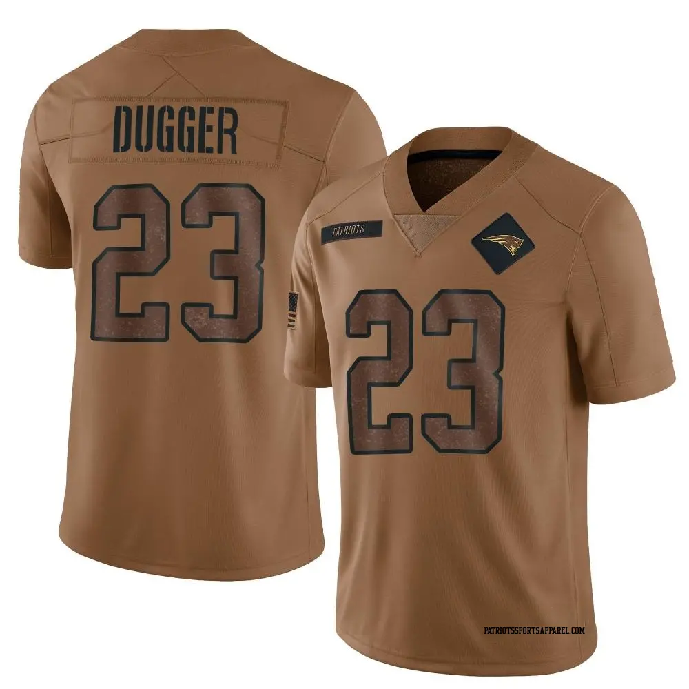 Limited Brown Youth Kyle Dugger New England Patriots 2023 Salute To Service Jersey