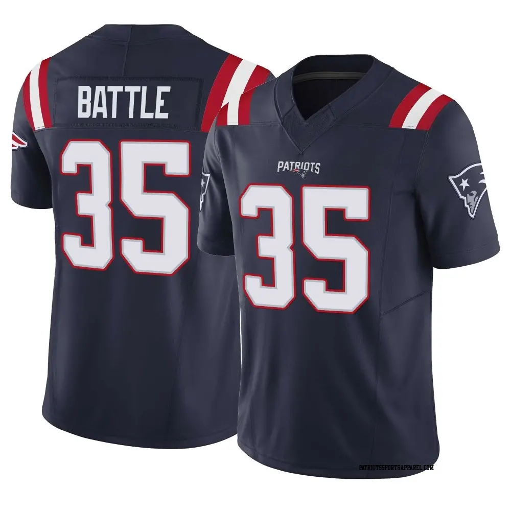 Limited Navy Men's Miles Battle New England Patriots Vapor F.U.S.E. Jersey
