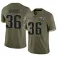 Limited Olive Men's Kevin Harris New England Patriots 2022 Salute To Service Jersey