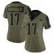 Limited Olive Women's Bryce Baringer New England Patriots 2021 Salute To Service Jersey