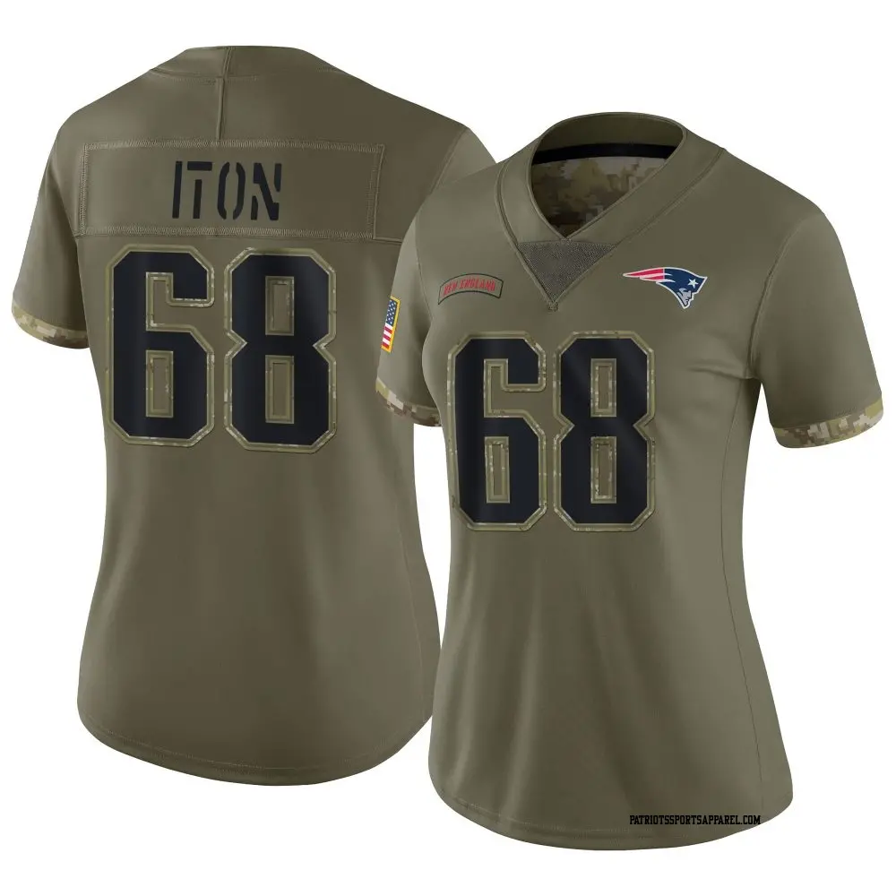 Limited Olive Women's Isaiah Iton New England Patriots 2022 Salute To Service Jersey